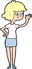 cartoon friendly girl waving
