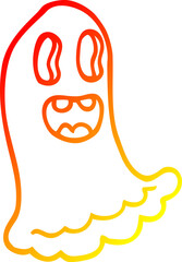 warm gradient line drawing cartoon spooky ghost