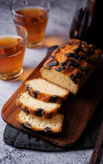 Poppy seeds sweet cake in a plate