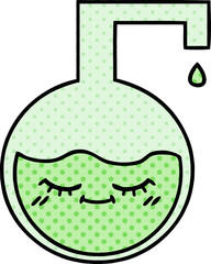 comic book style cartoon science experiment