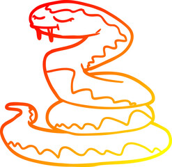 warm gradient line drawing cartoon snake