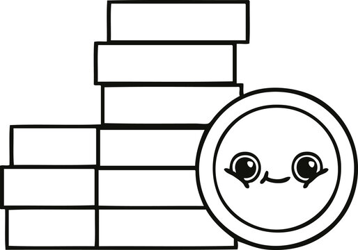 recommend clip art: line drawing cartoon coins
