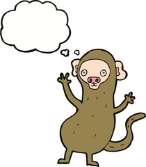 cartoon monkey with thought bubble
