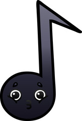 gradient shaded cartoon musical note