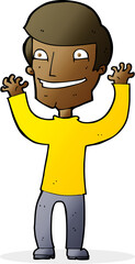 cartoon excited man