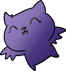 gradient cartoon of cute kawaii bat
