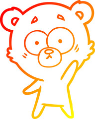 warm gradient line drawing surprised polar bear cartoon