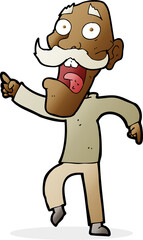 cartoon frightened old man