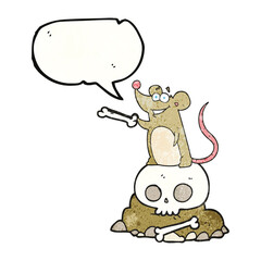 speech bubble textured cartoon graveyard rat