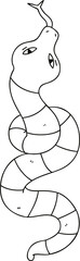 quirky line drawing cartoon snake