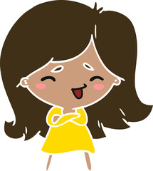 cartoon of a cute kawaii girl