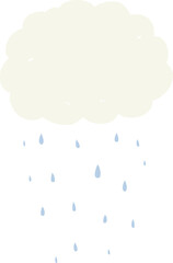 flat color style cartoon rain cloud