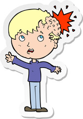 sticker of a cartoon injured head