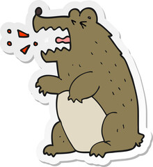 sticker of a cartoon bear