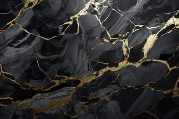 Exquisite black marble with striking golden veins, perfect for sophisticated backgrounds, elegant wallpapers, or luxury product presentation.