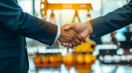 residential oil businesssman banker shake hand with customer after successful agreement and signing oil contract, oil concept