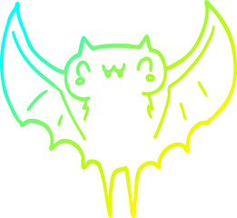 cold gradient line drawing cartoon bat