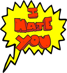 I hate you speech bubble cartoon symbol