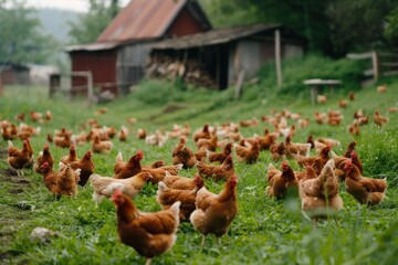 Fototapeta premium chicken farm ,industry,snapshot asthetic ariel top view