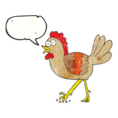 speech bubble textured cartoon chicken