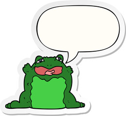 cartoon toad and speech bubble sticker