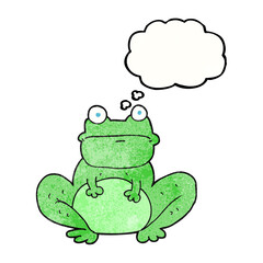 thought bubble textured cartoon frog