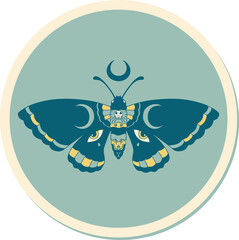 tattoo style sticker of a moth