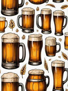 Photo Of Beer Sketch Set.