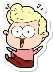 sticker of a cartoon staring man