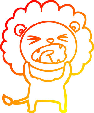 recommend clip art: warm gradient line drawing cartoon lion