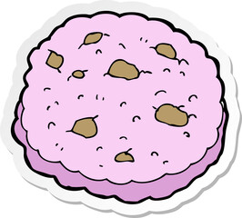 sticker of a pink cookie cartoon