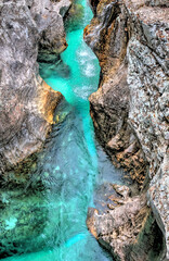 The Great gorges of the river Soča, near Bovec, Triglav national park, Slovenia