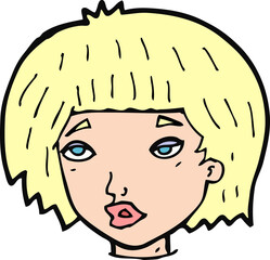 cartoon bored looking woman