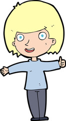 cartoon happy woman