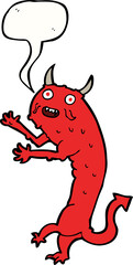 cartoon devil with speech bubble