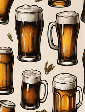Photo Of Beer Sketch Set.