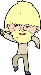 cartoon bearded man pointing and laughing