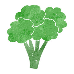 retro cartoon broccoli