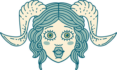 tiefling character face illustration