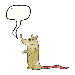 speech bubble textured cartoon rat
