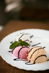 Turkish borek rolls with spinach and cheese on the white plate. A traditional Turkish pastry, Turkish name; rulo borek or sigara boregi.