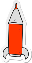 sticker of a cartoon space rocket