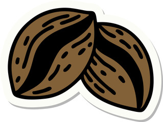 tattoo style sticker of coffee beans