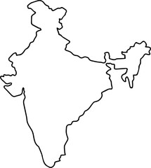 Indian map icon, outline style white background