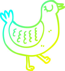 cold gradient line drawing cartoon bird