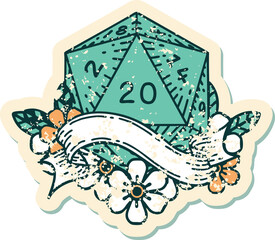 natural twenty D20 dice roll illustration