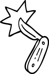 line drawing cartoon pen knife