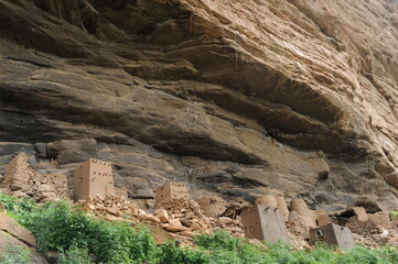 Ancient buildings of the Dogon people in Bandiagara, Mali