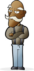 cartoon bored old man