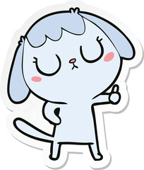 sticker of a cute cartoon dog